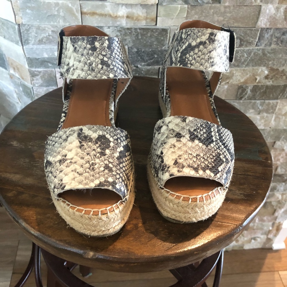 Espadrille snakeskin sandal